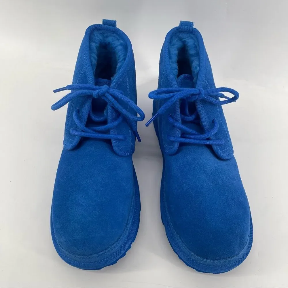 UGG Kids Neumel II Chukka Boots Size 6 Royal Blue Suede Lace-Up 1017320K